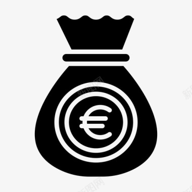 欧元图标钱袋银行欧元图标