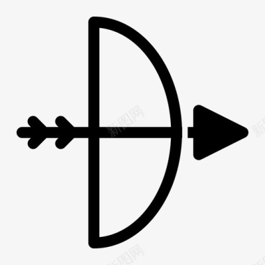 丘比特弓箭射箭瞄准弓箭图标