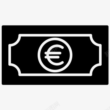 欧元图标欧元纸币银行纸币货币图标