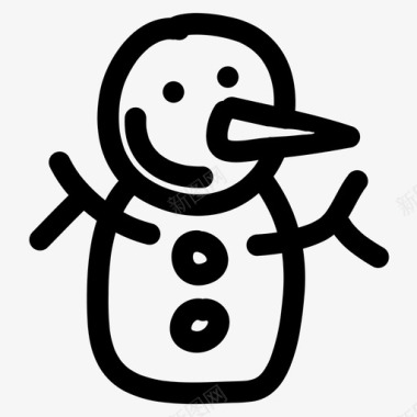 冬天的性格雪人圣诞节天气图标