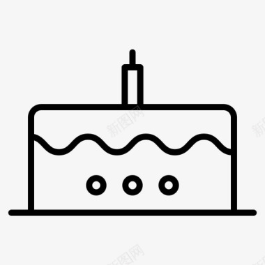 手绘蜡烛蛋糕蛋糕面包房生日蛋糕图标