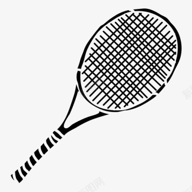 网球球拍器材运动图标