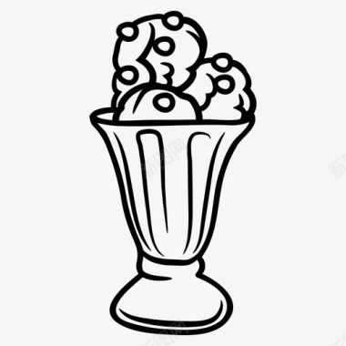 冰淇淋矢量图冰淇淋甜点圣代图标