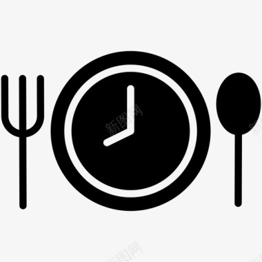 吃饭时间饮食按时吃饭图标