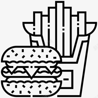 薯条汉堡包快餐食品图标