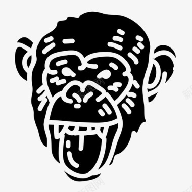 黑猩猩猴子陆地动物图标