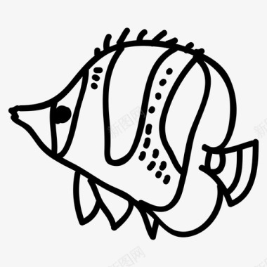 矢量鱼鱼水生动物海洋图标