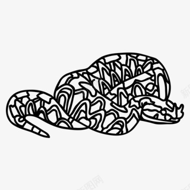 犀毒蛇动物爬行动物图标