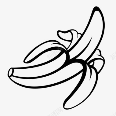 甜味香蕉食品新鲜图标