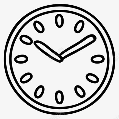 白色钟表挂钟模拟时间图标