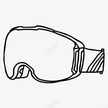 运动种类标志滑雪护目镜滑雪板运动器材图标