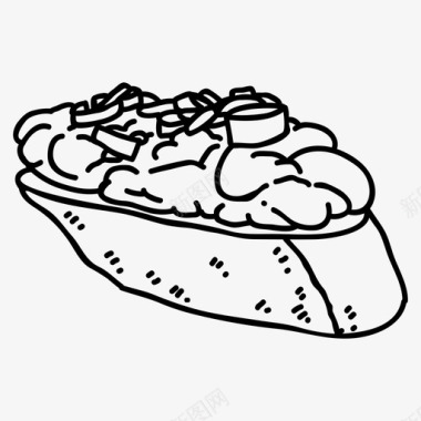 希腊塔拉玛萨拉塔面包食物图标