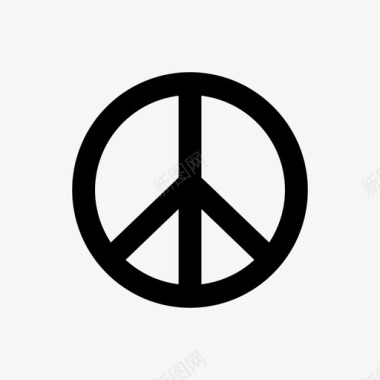 科技感圆和平和平标志和平符号图标