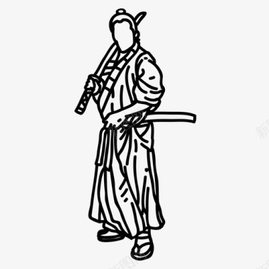 浪人战士武士图标