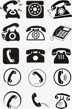 示意图小图标图案符号标志象形图矢量图打电话接听电话座机老式电话的旅程设计素材