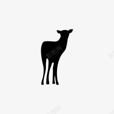 小鹿背景鹿动物母鹿图标