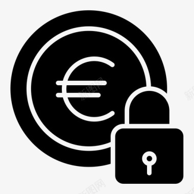 欧元图标保护欧元锁图标