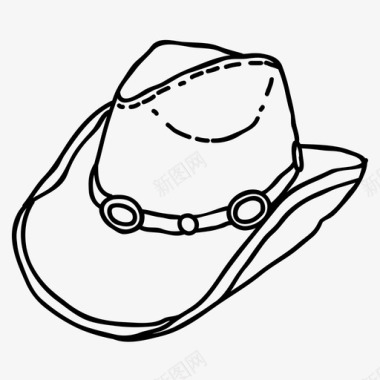 牛仔帽子西式帽子牛仔帽帽子图标