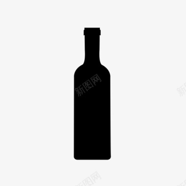 酒瓶玻璃杯红色图标
