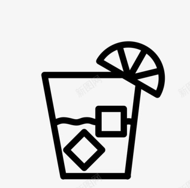 褐色岩石岩石玻璃酒精酒吧图标