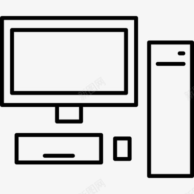 办公室伏案工作个人电脑中央处理器办公室图标