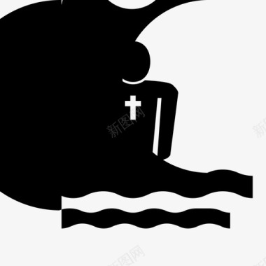 仆人洗礼基督徒人图标