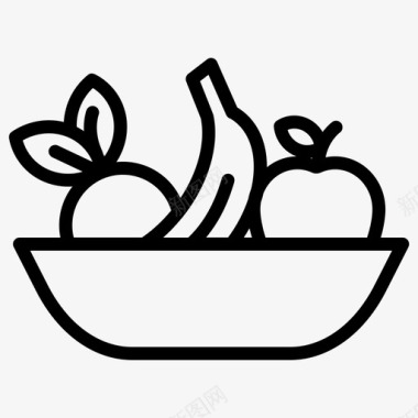 健康食品饮食水果和蔬菜图标