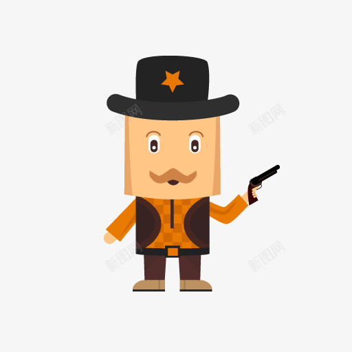 cowboy牛仔P版式png免抠素材_88icon https://88icon.com 牛仔 版式