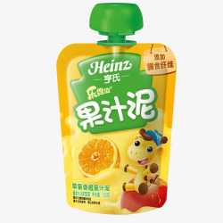 亨氏乐维滋果汁泥苹果香橙120g电商产品素材