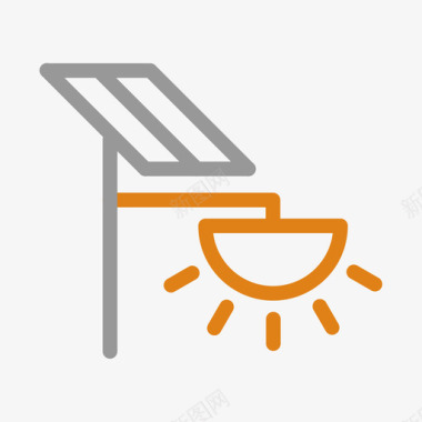 太阳太阳能路灯图标