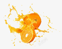 飞溅的橙汁水果水果坚果甜点素材