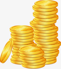 一堆金币素材