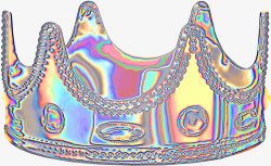 头饰银色波光皇冠素材