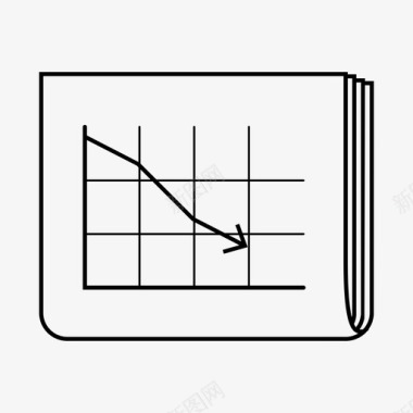 报纸箭头图表图标