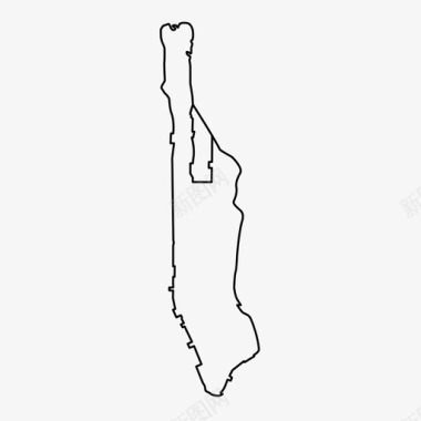 纽约市哈莱姆曼哈顿地图图标