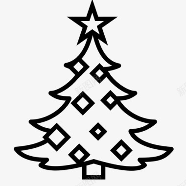 装饰圣诞树装饰品花环图标