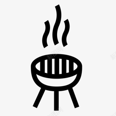 烧烤架烧烤木炭图标