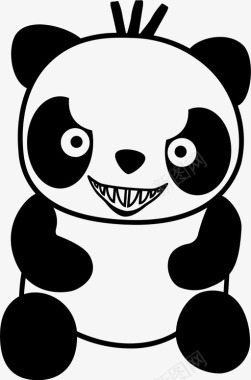 熊猫毛骨悚然搞笑熊猫熊图标
