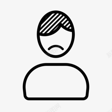 悲伤男人贫穷图标