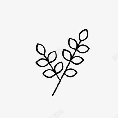 花草枝叶叶枝自然图标
