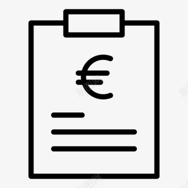火焰欧元图标剪贴板欧元纸币图标