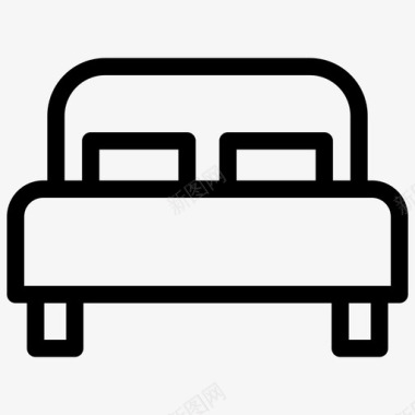 床床双人床家具图标