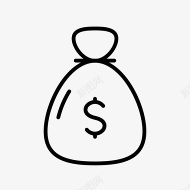 用麻袋逃跑钱包现金图标
