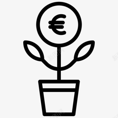 火焰欧元图标增长商业欧元图标