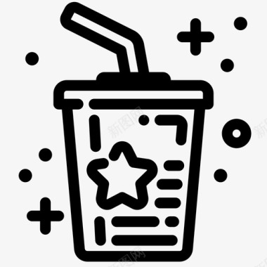 星光背景素材星光杯饮料食品图标