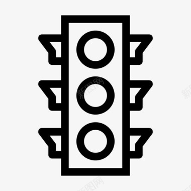 交通灯循环灯路标图标