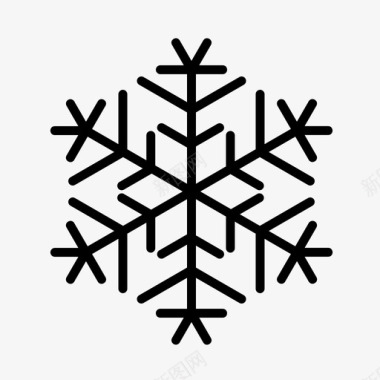雪花装饰复杂的雪花圣诞节水晶图标