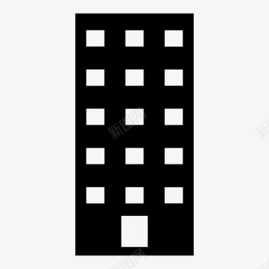 建筑与城市公寓建筑城市图标