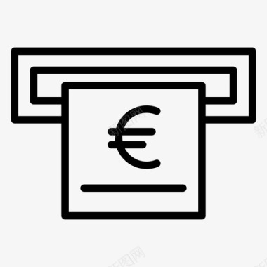 火焰欧元图标取款机自动取款机现金图标