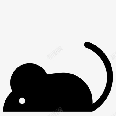 黑老鼠老鼠害虫图标